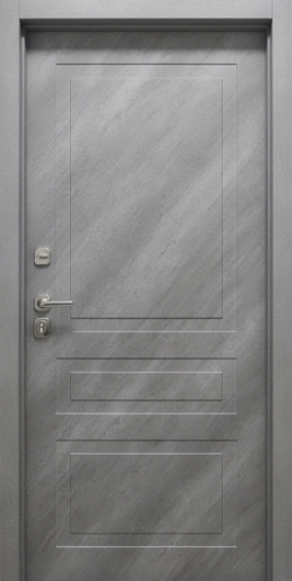 Стальная дверь с отделкой панелями МДФ «текстура камня»