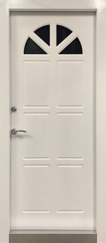 Красная дверь «термо» со стеклом